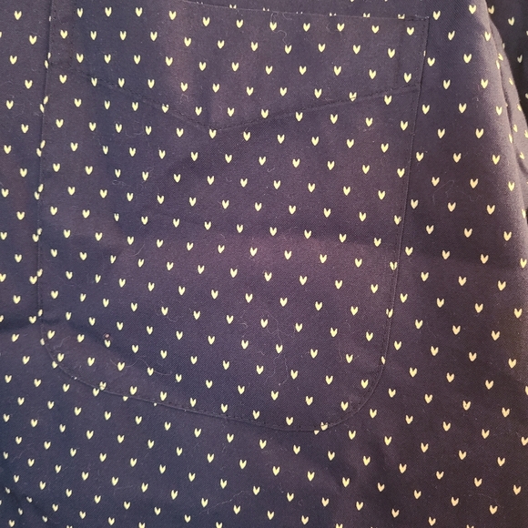 L.L. Bean Wrinkle Free Navy Hearts Button Down Shirt in size XL Petite - Picture 4 of 6